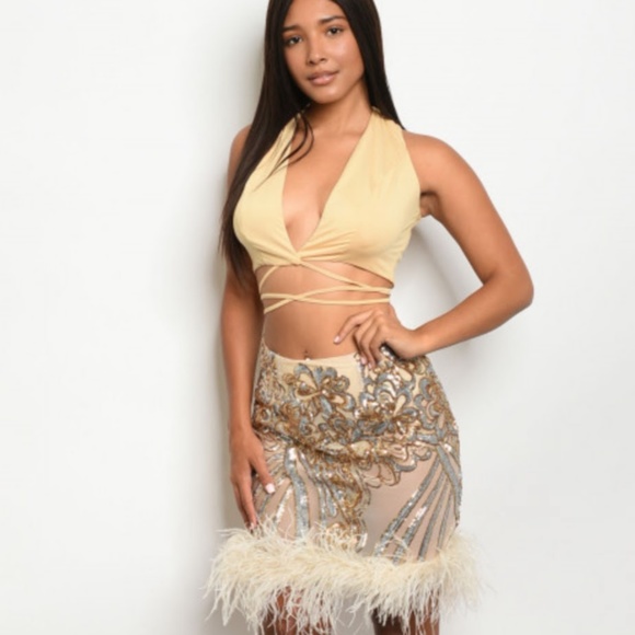 Banjul Dresses & Skirts - Nude/Gold Banjul Size S [NWT]